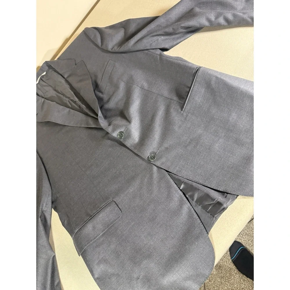 Canali Blazer Jacket Size 50L US 60L EU Gray Wool 2 Button 11220/10 Italy Mens